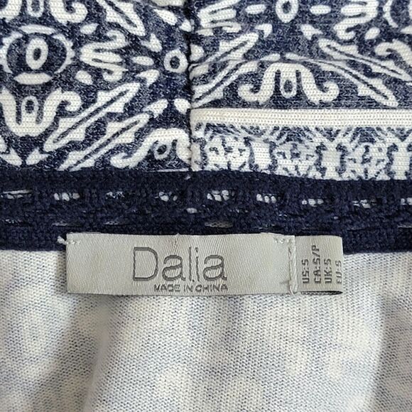 Dalia Cardigan Womens Small Blue & White Open Front Soft Stretchy Boho Tunic Top - Picture 9 of 11